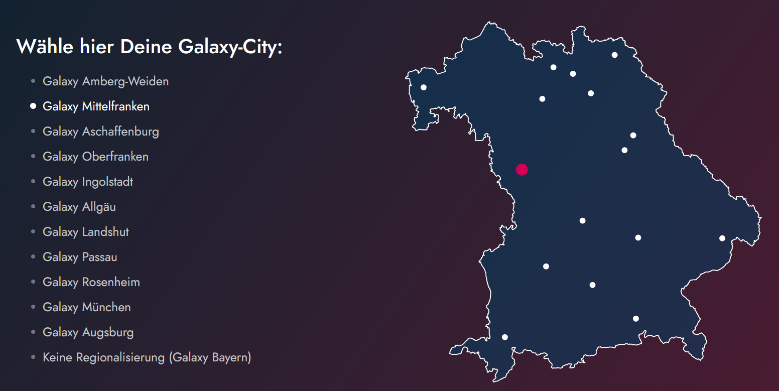 Sendegebiet Radio Galaxy Mittelfranken